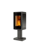 Печь-камин Астов Куб ПК 4581 с камнем на ноге — Неро Марквина